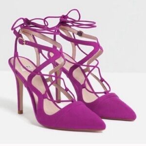 Zara Elegant Purple Strappy Heels sz 7.5